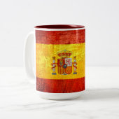 Tasse 2 Couleurs Drapeau espagnol de drapeau de pays grunge de (Devant gauche)
