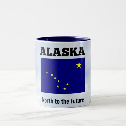 Tasse 2 Couleurs Drapeau et slogan de l'Alaska (Centre)