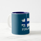 Tasse 2 Couleurs Drapeau Finlande (Devant gauche)