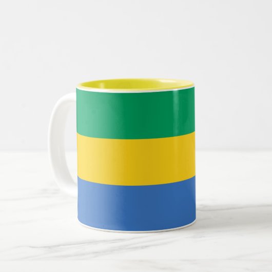 Tasse 2 Couleurs Drapeau Gabon (Devant gauche)