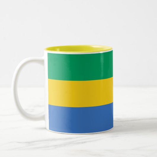 Tasse 2 Couleurs Drapeau Gabon (Gauche)