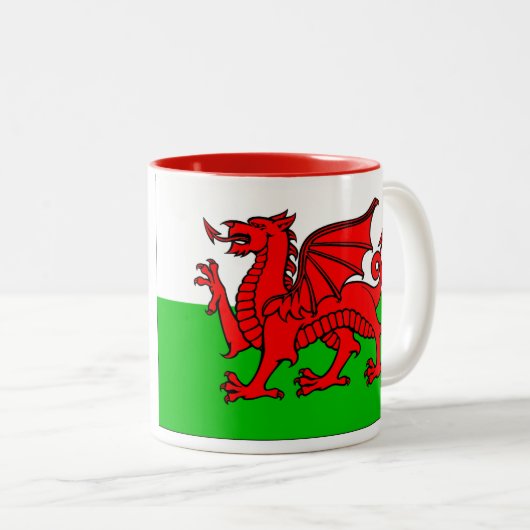 Tasse 2 Couleurs Drapeau gallois (Devant droit)