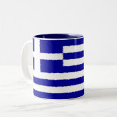 Tasse 2 Couleurs Drapeau grec (Devant gauche)