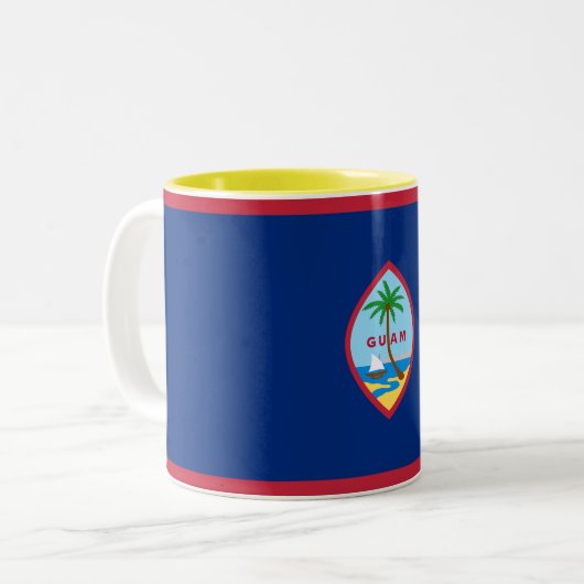 Tasse 2 Couleurs Drapeau Guam (Devant gauche)