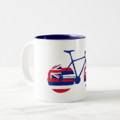 Tasse 2 Couleurs Drapeau Hawaï à vélo (Devant gauche)
