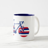 Tasse 2 Couleurs Drapeau Hawaï à vélo (Devant droit)