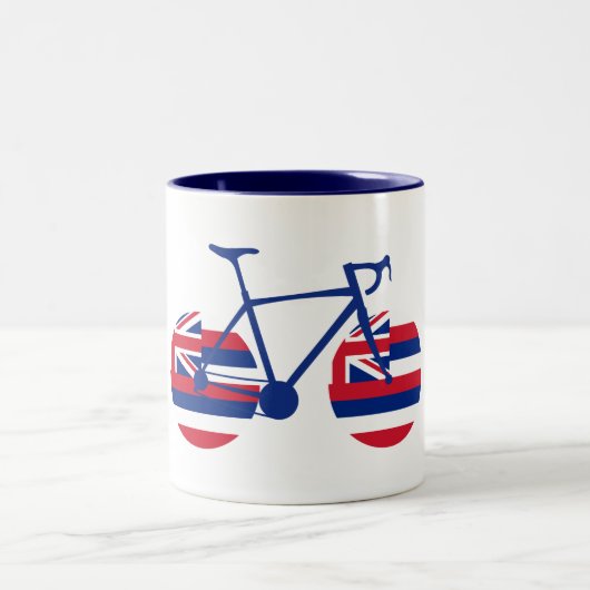 Tasse 2 Couleurs Drapeau Hawaï à vélo (Centre)