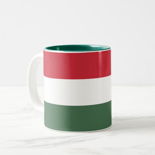 Tasse 2 Couleurs Drapeau Hongrie (Devant gauche)
