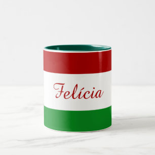 Tasse 2 Couleurs Drapeau hongrois personnalisé