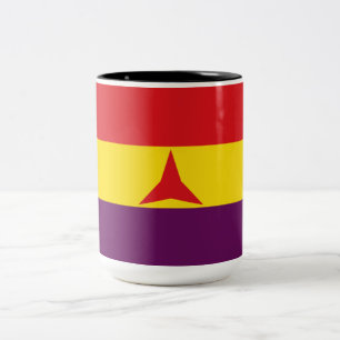 Tasse 2 Couleurs Drapeau international des brigades (Guerre civile 