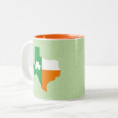 Tasse 2 Couleurs Drapeau irlandais du Texas (Devant gauche)