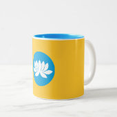 Tasse 2 Couleurs Drapeau Kalmykia (Devant droit)