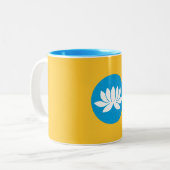 Tasse 2 Couleurs Drapeau Kalmykia (Devant gauche)