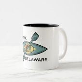 Tasse 2 Couleurs Drapeau Kayak Delaware (Devant droit)