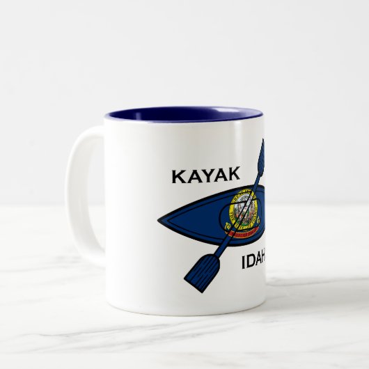 Tasse 2 Couleurs Drapeau Kayak Idaho (Devant gauche)