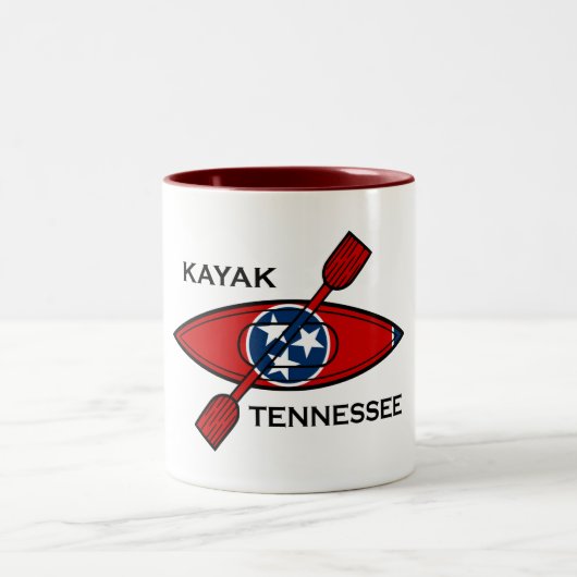 Tasse 2 Couleurs Drapeau Kayak Tennessee (Centre)