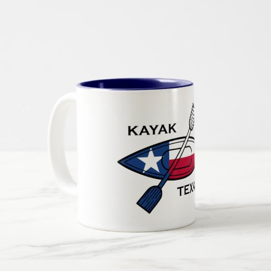 Tasse 2 Couleurs Drapeau Kayak Texas (Devant gauche)
