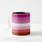 Tasse 2 Couleurs Drapeau lesbien (Devant gauche)