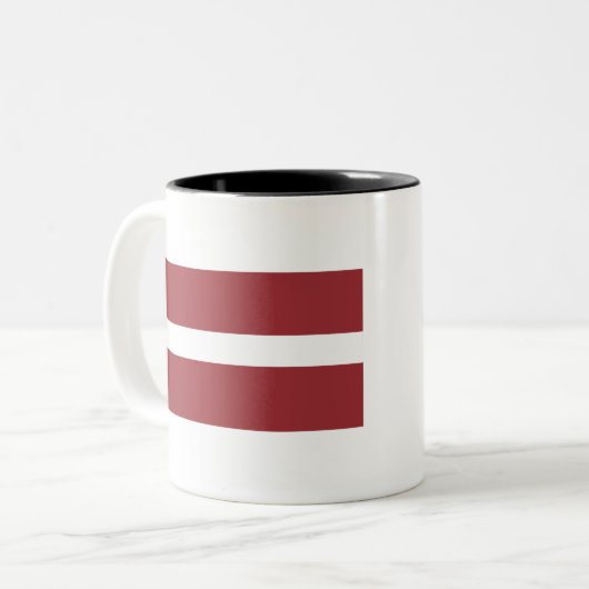 Tasse 2 Couleurs Drapeau Lettonie (Devant gauche)