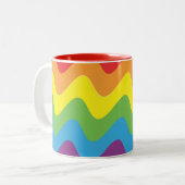 Tasse 2 Couleurs Drapeau LGBT dans la vague (Devant gauche)