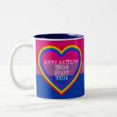 Tasse 2 Couleurs Drapeau LGBTQAI Bisexual Pride avec texte (Gauche)