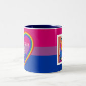 Tasse 2 Couleurs Drapeau LGBTQAI Bisexual Pride avec texte (Centre)