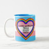 Tasse 2 Couleurs Drapeau LGBTQAI Transgender Pride avec texte (Gauche)