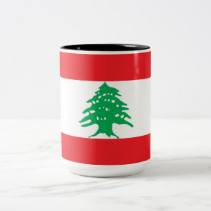 Tasse 2 Couleurs Drapeau libanais (Drapeau libanais)