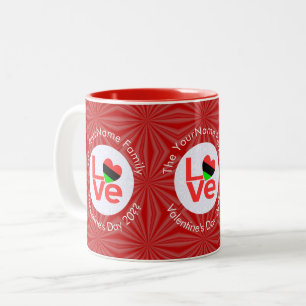 Tasse 2 Couleurs Drapeau LOVE lettres rouges afro-américain Personn