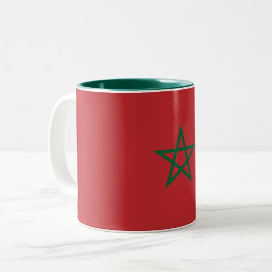 Tasse 2 Couleurs Drapeau Maroc (Devant gauche)