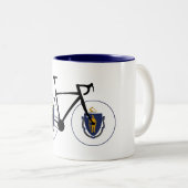 Tasse 2 Couleurs Drapeau Massachusetts Cyclisme (Devant droit)