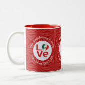 Tasse 2 Couleurs Drapeau Mexicain Rouge AMOUR (Gauche)