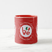 Tasse 2 Couleurs Drapeau Mexicain Rouge AMOUR (Centre)