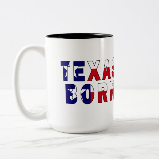 Tasse 2 Couleurs Drapeau né au Texas (Gauche)