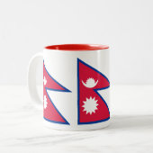 Tasse 2 Couleurs Drapeau népalais (Devant gauche)