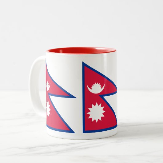 Tasse 2 Couleurs Drapeau népalais (Devant gauche)