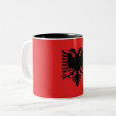 Tasse 2 Couleurs Drapeau patriotique albanais (Devant gauche)