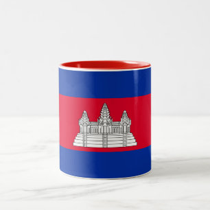 Tasse 2 Couleurs Drapeau patriotique cambodgien