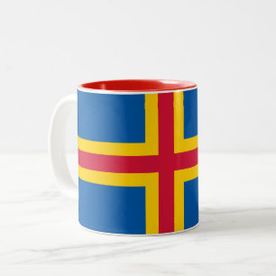 Tasse 2 Couleurs Drapeau patriotique des îles Åland