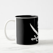 Tasse 2 Couleurs Drapeau pirate crâne épées croisées (Gauche)
