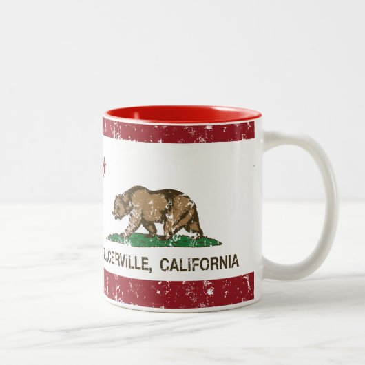 Tasse 2 Couleurs Drapeau Placerville de République de la Californie (Droit)
