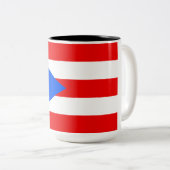 Tasse 2 Couleurs Drapeau portoricain (Porto Rico) (Devant droit)