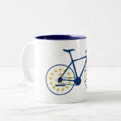 Tasse 2 Couleurs Drapeau Rhode Island à vélo (Devant gauche)