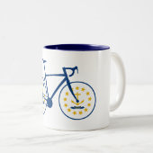 Tasse 2 Couleurs Drapeau Rhode Island à vélo (Devant droit)
