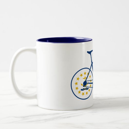 Tasse 2 Couleurs Drapeau Rhode Island à vélo (Gauche)