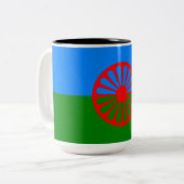 Tasse 2 Couleurs Drapeau romani (Devant gauche)