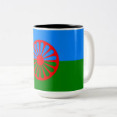 Tasse 2 Couleurs Drapeau romani (Devant droit)