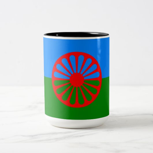Tasse 2 Couleurs Drapeau romani (Centre)