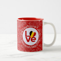 Drapeau rouge LOVE personnalisé de Belgique