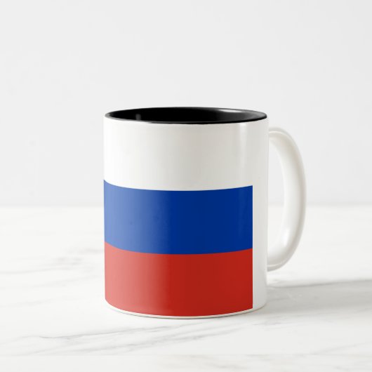 Tasse 2 Couleurs Drapeau russe (Russie) (Devant droit)